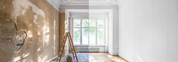 Holzwarth GmbH in Ubstadt-Weiher, apartment renovation - empty room before and after refurbishment or restoration 